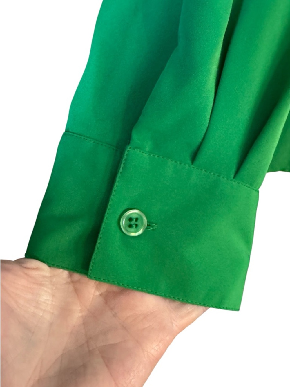 KIM ROGERS SPRING GREEN Button Front Blouse PLUS: 3X #12 - Picture 4 of 7